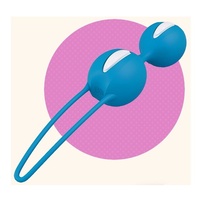 Ярко-голубые вагинальные шарики Smartballs Duo