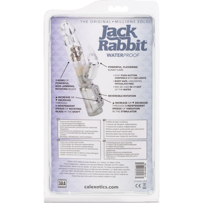 Прозрачный водонепроницаемый вибромассажер JACK RABBIT - Jack Rabbits. Фотография 7.