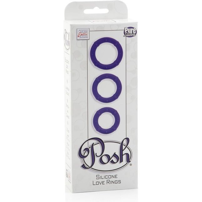 Набор фиолетовых эрекционных колец Posh Silicone Love Rings - Posh. Фотография 3.