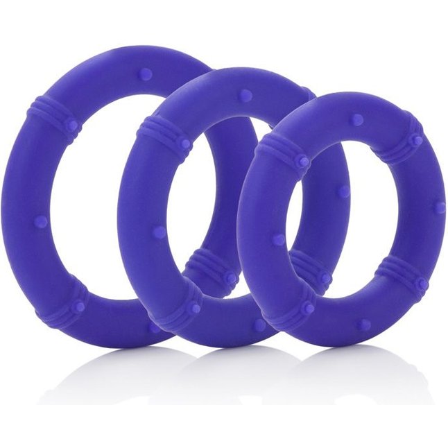 Набор фиолетовых эрекционных колец Posh Silicone Love Rings - Posh. Фотография 4.