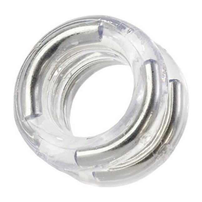 Двойное прозрачное эрекционное кольцо Double Stack Ring с металлическими вставками - Support Plus