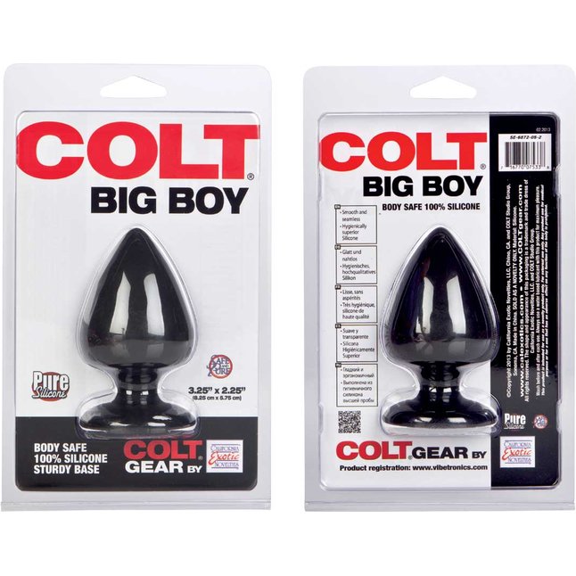 Черная силиконовая анальная пробка COLT BIG BOY - BLACK - Colt. Фотография 4.