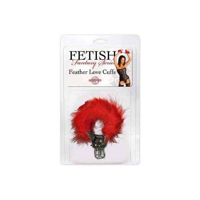 Металлические наручники с пухом Feather Love Cuffs - Fetish Fantasy Series