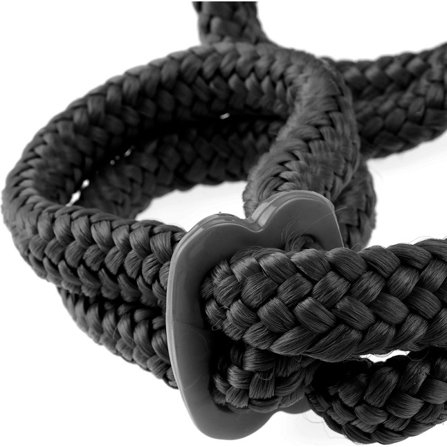 Черные верёвочные оковы на руки или ноги Silk Rope Love Cuffs - Fetish Fantasy Series. Фотография 2.