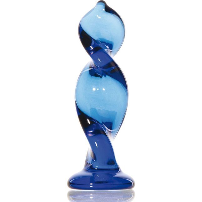 Синий стимулятор-спираль из стекла - 12,5 см - Sexus Glass