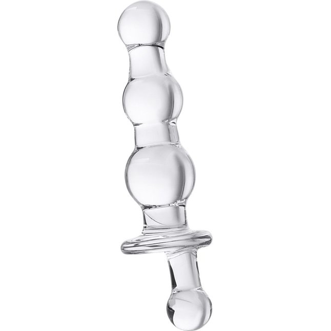 Стеклянная анальная втулка с ручкой - 10,5 см - Sexus Glass