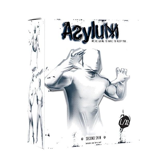 Белый кэтсьюит Asylum с маской на голову размера L/XL - Asylum