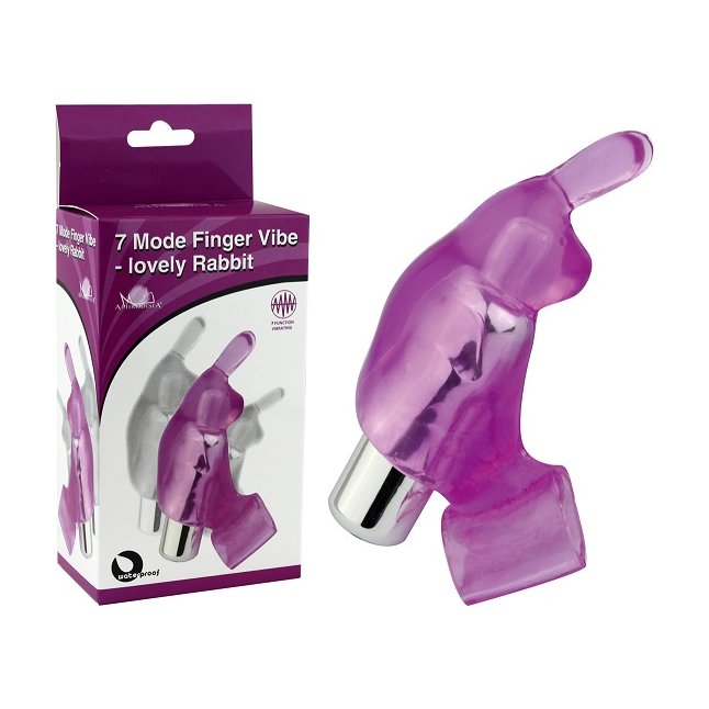 Фиолетовая вибронасадка на пальцы 7 Model Finger Vibe-lovely Rabbit