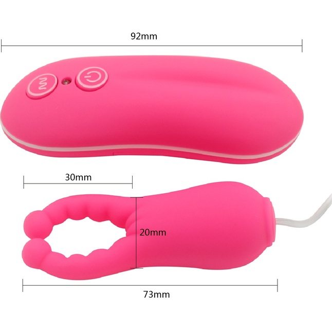Розовый вибростимулятор с усиками Angel Baby NIpple Cock clips. Фотография 2.