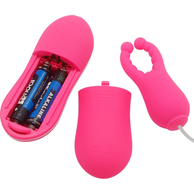 Розовый вибростимулятор с усиками Angel Baby NIpple Cock clips. Фотография 3.