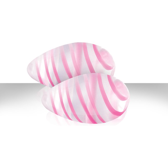 Прозрачные стеклянные вагинальные шарики Crystal Premium Glass Eggs Pink Strips - Crystal. Фотография 3.