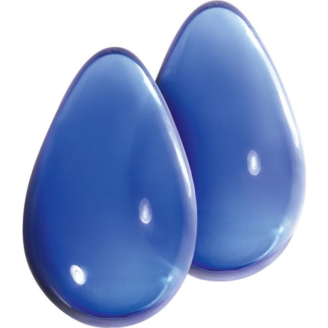 Большие синие стеклянные вагинальные шарики Crystal Kegel Eggs - Crystal. Фотография 2.