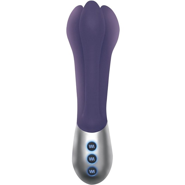 Фиолетовый вибратор Infinit с тремя гнущимися отростками - 20,3 см - Silicone Vibe Massagers