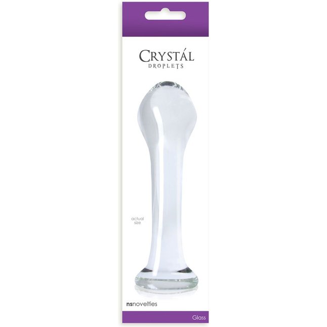 Стеклянный анальный стимулятор Crystal Droplets - 14,6 см - Crystal