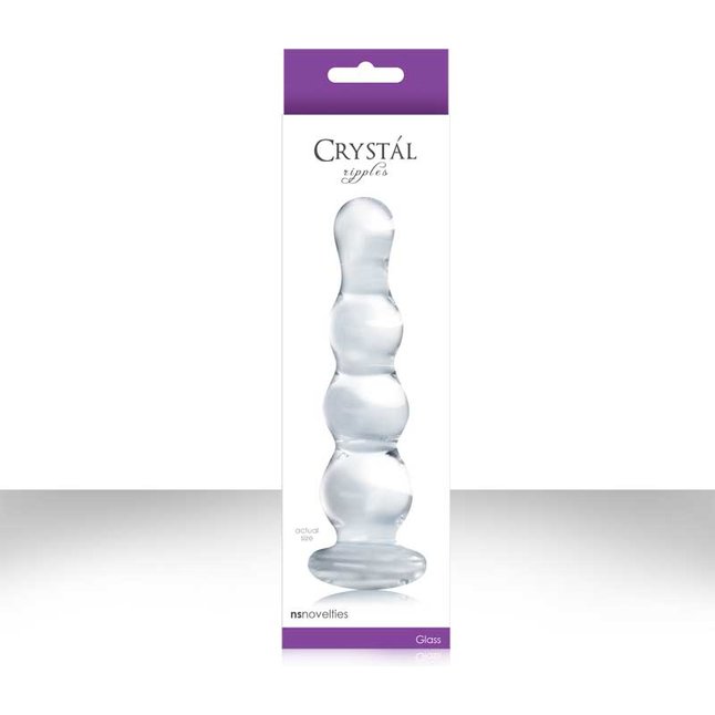 Прозрачный стеклянный анальный стимулятор Crystal - Ripples - Crystal. Фотография 3.