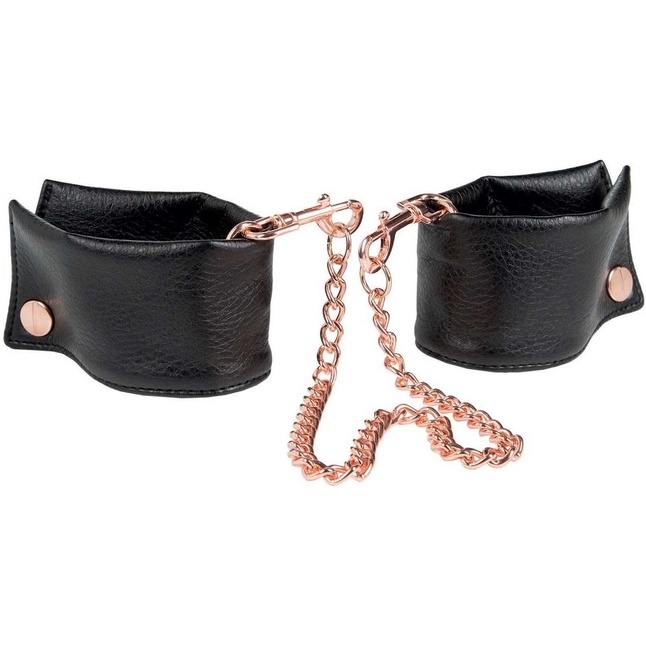 Черные мягкие наручники Entice French Cuffs с цепью - Entice