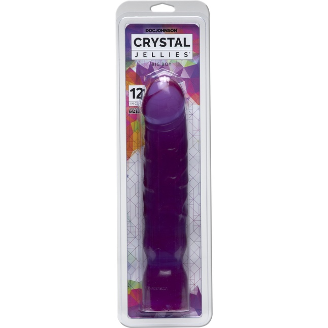 Фиолетовый фаллоимитатор Big Boy Dong Crystal Purple Jellie - 29,5 см - Crystal Jellies. Фотография 2.