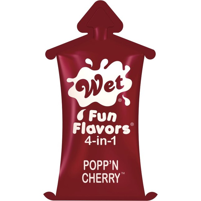 Разогревающий лубрикант Fun Flavors 4-in-1 Popp n Cherry с ароматом вишни - 10 мл - Wet Fun Flavors 4-in-1