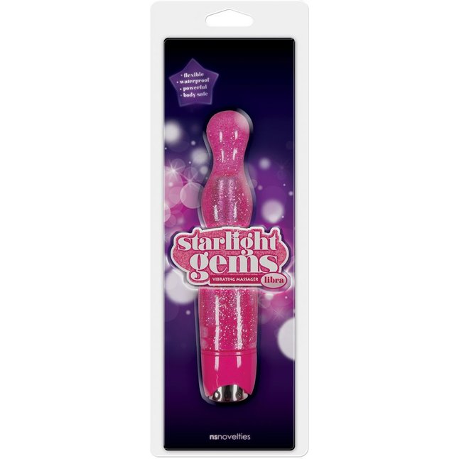 Розовая виброёлочка Starlight Gems Libra Vibrating Massager - 20,5 см - Starlight Gems. Фотография 2.