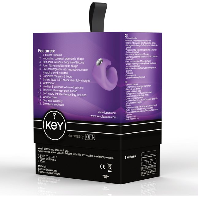 Фиолетовый виброперстень PYXIS - Key. Фотография 4.