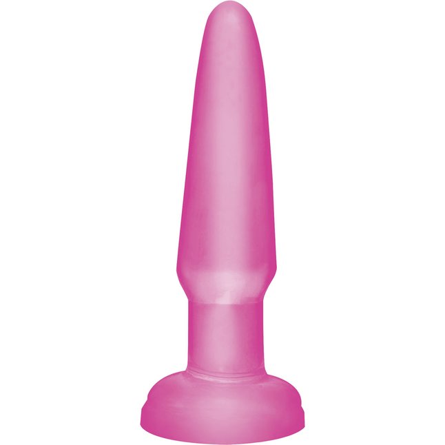 Розовая анальная пробка Basix Rubber Beginners - 10,9 см - Basix Rubber Works