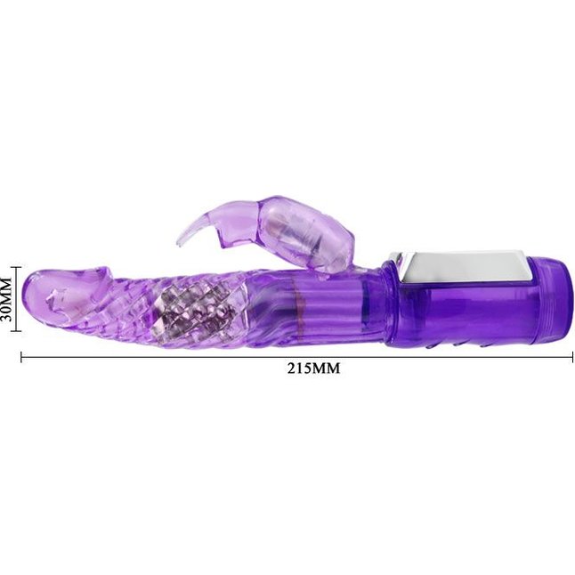Фиолетовый вибратор India Cowherd с ротацией и клиторальной стимуляцией - 21,5 см. Фотография 4.