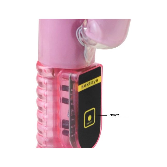 Розовый вибратор Clit Criter Rabit с пультом ДУ - 24,5 см. Фотография 5.