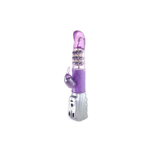 Фиолетовый ротатор Angell с клиторальным стимулятором - 24,4 см
