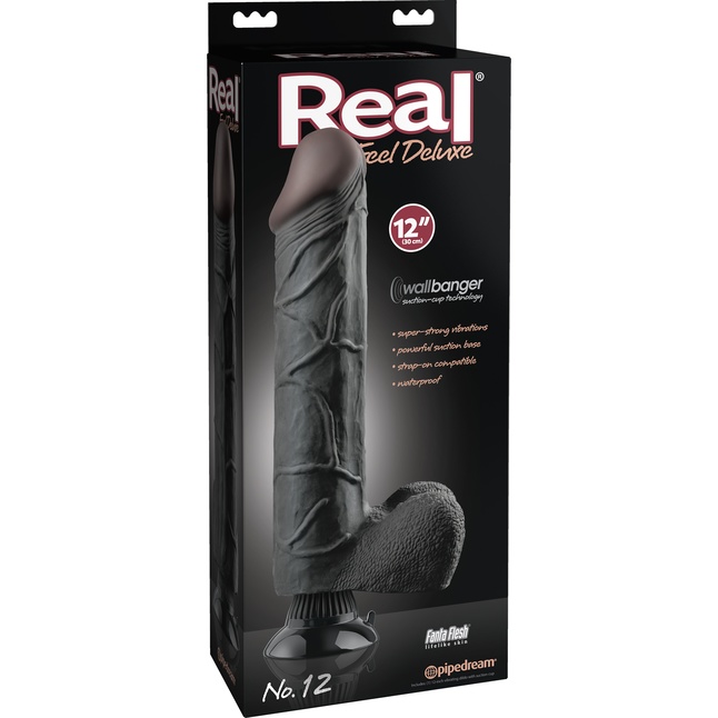 Вибратор Real Feel Deluxe №12 Black - 35 см - Real Feel Deluxe. Фотография 7.