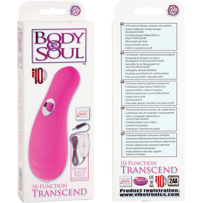 Розовый пульт-массажёр Body Soul 10-Function Transcend с вибропулей - Body   Soul . Фотография 8.