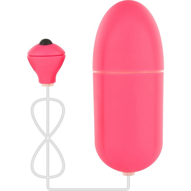 Розовое виброяйцо FUNKY EGG ON A WIRE - 7,5 см - Funky
