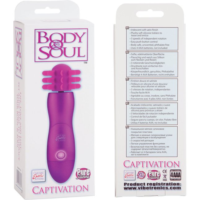 Ярко-розовый вибратор Body Soul Captivation с вращающимся наконечником - Body   Soul . Фотография 4.