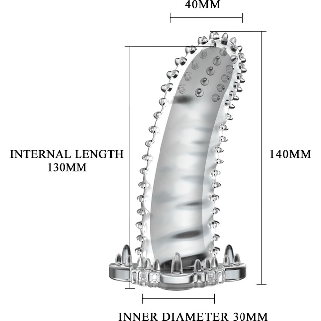 Насадка на пенис со стимуляцией предвагинальной зоны - 14 см. Фотография 3.