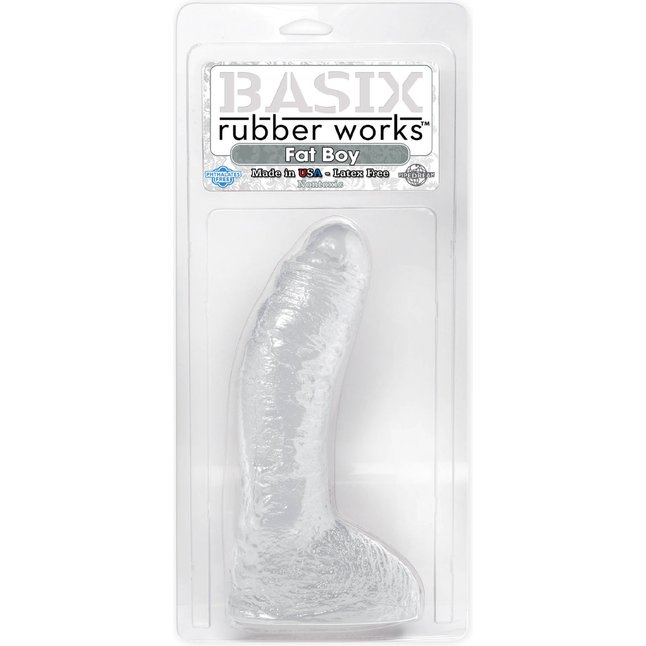 Прозрачный фаллоимитатор Fat Boy - 24,8 см - Basix Rubber Works