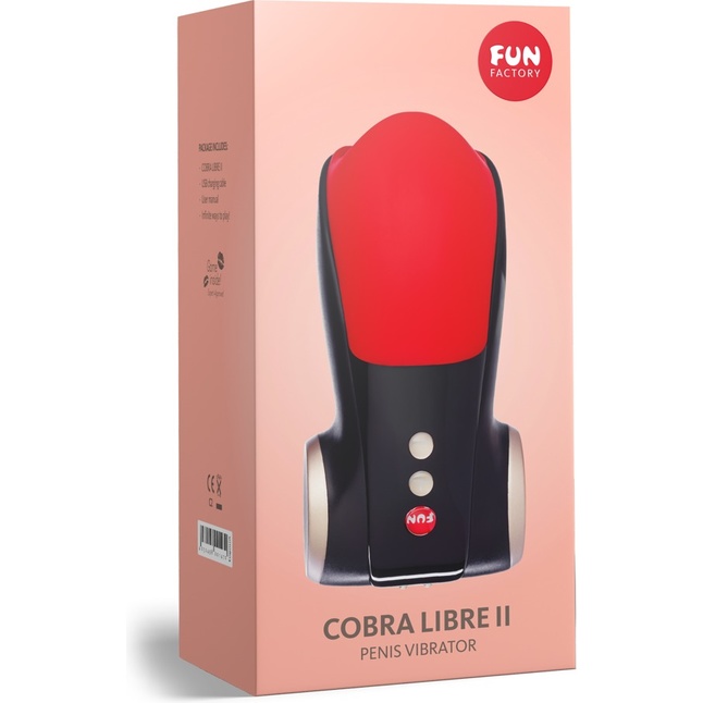 Чёрно-красный вибромастурбатор Cobra Libre 2. Фотография 6.