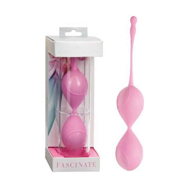 Силиконовые вагинальные шарики Vibe Therapy Fascinate розового цвета. Фотография 3.