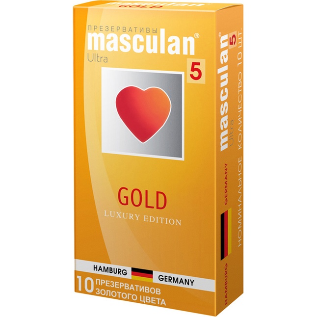 Презервативы Masculan Gold с ароматом ванили - 10 шт