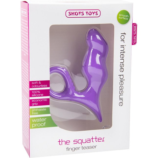 Фиолетовый анальный стимулятор Squatter с ручкой-кольцом - Shots Toys. Фотография 2.