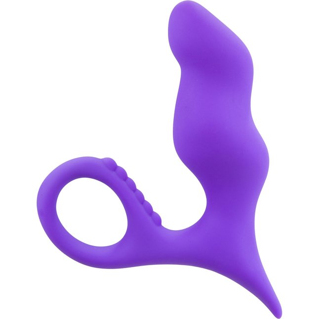 Фиолетовый анальный стимулятор Squatter с ручкой-кольцом - Shots Toys