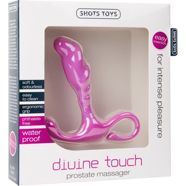 Розовый стимулятор простаты DivineTouch - 10,5 см - Shots Toys. Фотография 2.