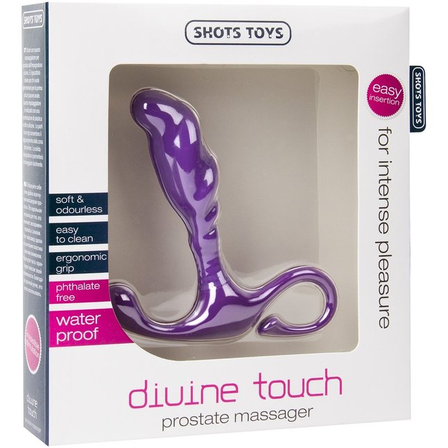 Фиолетовый стимулятор простаты DivineTouch - 10,5 см - Shots Toys. Фотография 2.