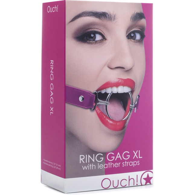 Расширяющий кляп Ring Gag XL с розовыми ремешками - Ouch!. Фотография 2.