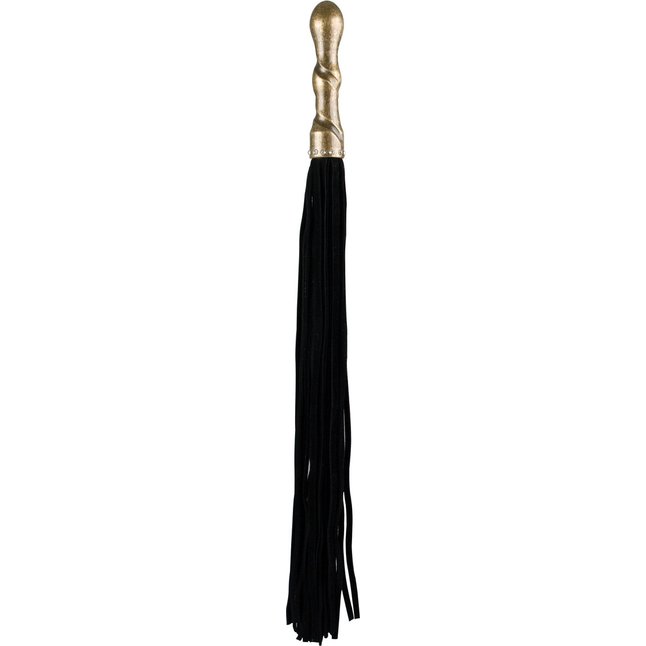 Чёрная плетка Luxury Whip Copper с покрытой медью рукоятью - Ouch!