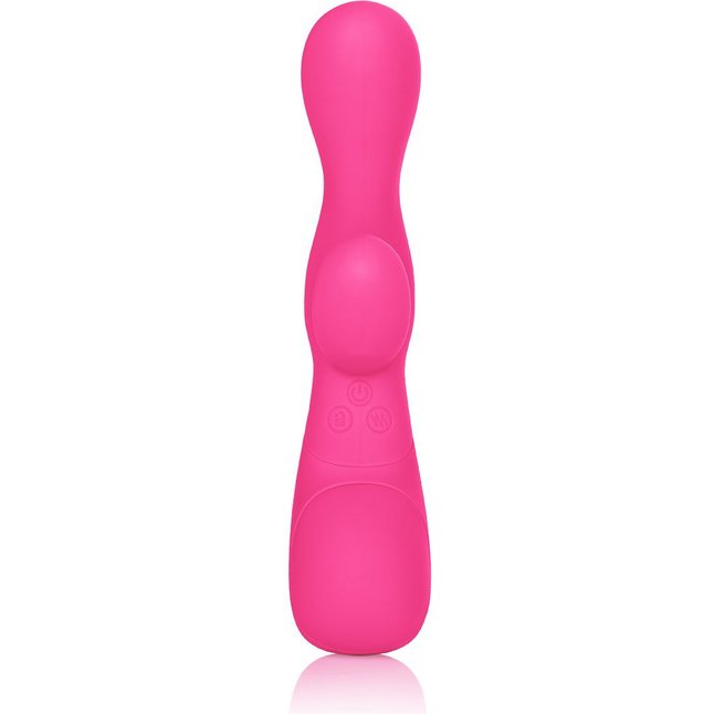 Розовый вибромассажер Impress Tongue со стимуляцией клитора - 18 см - Impress. Фотография 3.