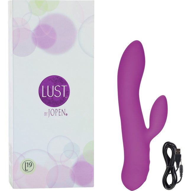 Фиолетовый перезаряжаемый хай-тек вибромассажер L19 - 22 см - Lust 