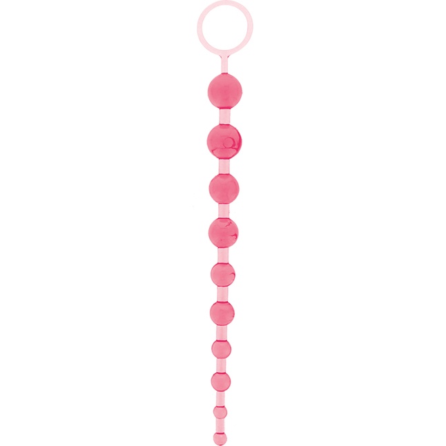 Розовая анальная цепочка - 26,7 см