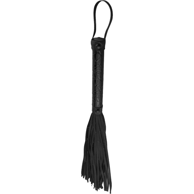 Чёрная многохвостая кожаная плетка Passionate Flogger - 39 см