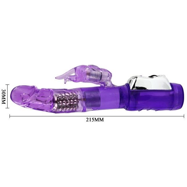 Фиолетовый вибратор Super Sex Rabbit - 21,5 см. Фотография 5.