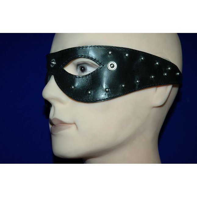 Чёрная маска на глаза Zorro с клёпками и съемными шорами