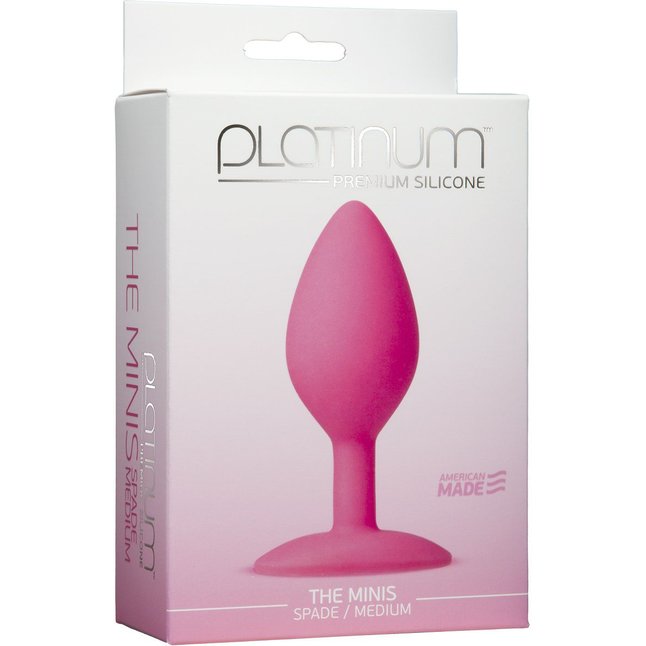 Розовая анальная пробка Spade Medium - 10 см - Platinum Premium Silicone. Фотография 2.